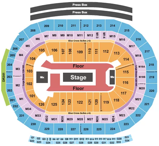 ROD WAVE Seating Map Seating Chart