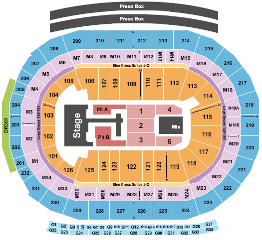 TEDDY SWIMS Seating Map Seating Chart