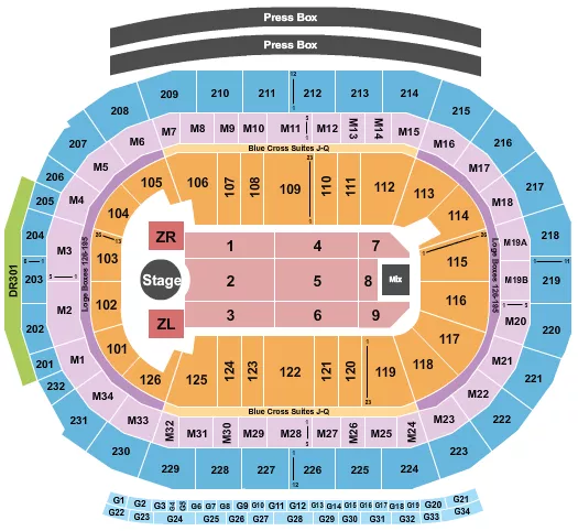 ZAYN Seating Map Seating Chart
