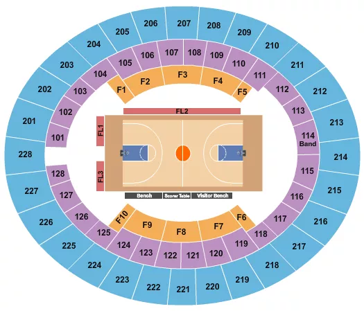 BASKETBALL 2 Seating Map Seating Chart