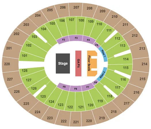LADY A Seating Map Seating Chart