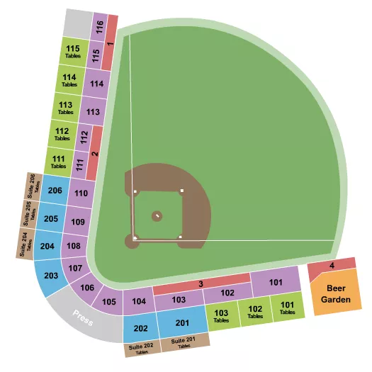 BASEBALL Seating Map Seating Chart