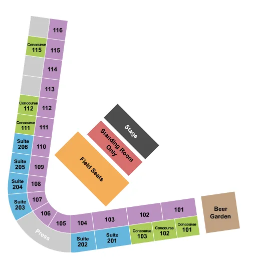 JUSTIN MOORE Seating Map Seating Chart