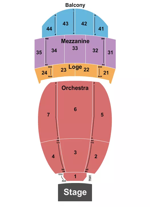 LOEWS JERSEY THEATRE ENDSTAGE Seating Map Seating Chart