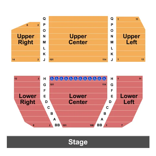 END STAGE Seating Map Seating Chart