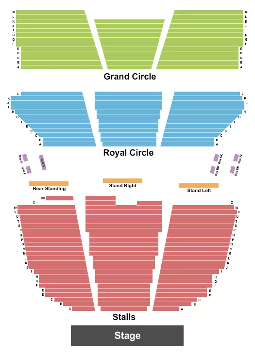 END STAGE Seating Map Seating Chart