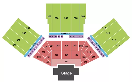 ENDSTAGE PIT Seating Map Seating Chart