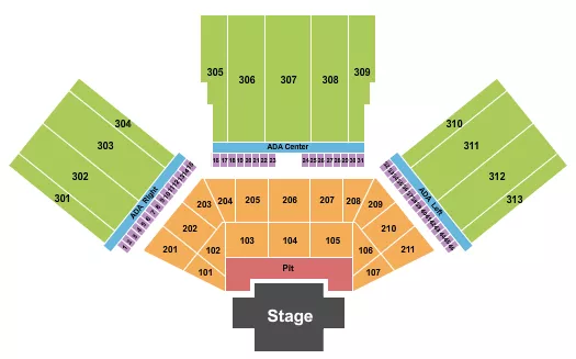 FM BANK AMPHITHEATER OF LONG BEACH ENDSTAGE PIT Seating Map Seating Chart