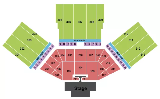 ENDSTAGE WITH CATWALK Seating Map Seating Chart