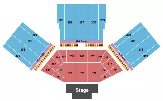 FM BANK AMPHITHEATER OF LONG BEACH ENDSTAGE Seating Map Seating Chart