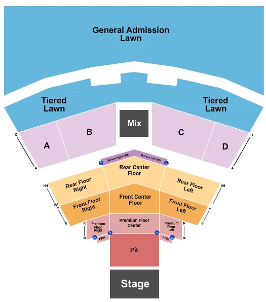 ENDSTAGE SMALL PIT 2 Seating Map Seating Chart