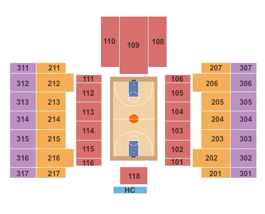 JERSEY MIKES ARENA BASKETBALL Seating Map Seating Chart
