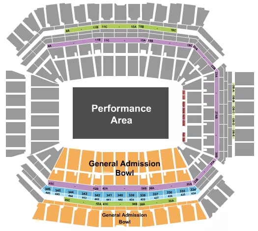 BANDS OF AMERICA 2 Seating Map Seating Chart