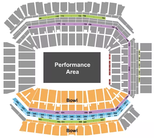 BANDS OF AMERICA 3 Seating Map Seating Chart