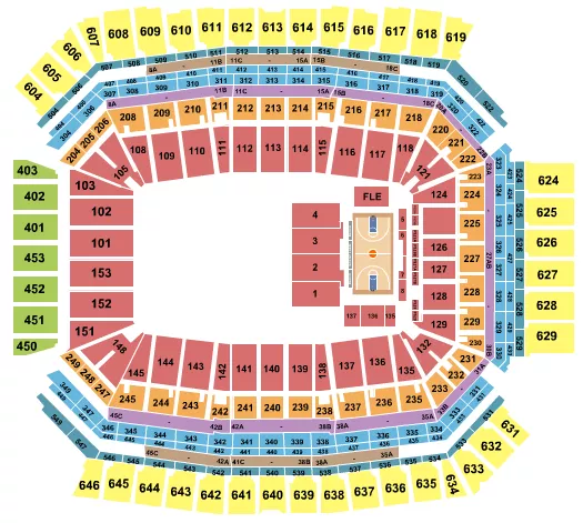 BASKETBALL CELEBRITY ALL STAR Seating Map Seating Chart