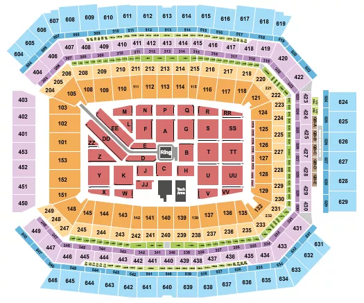 ROYAL RUMBLE Seating Map Seating Chart