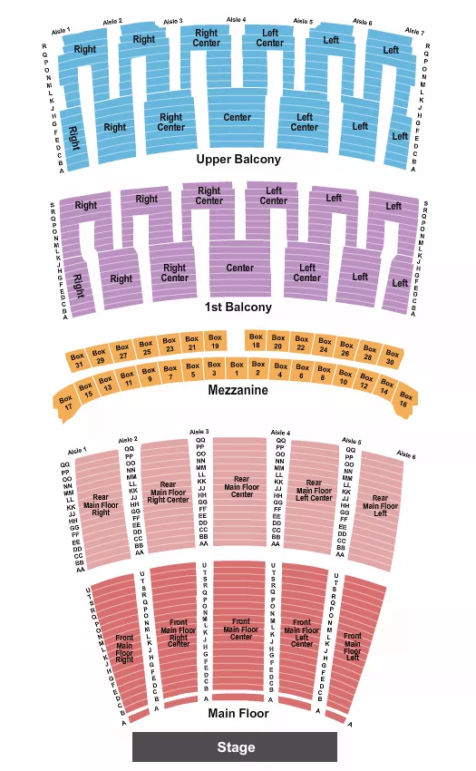 LYRIC OPERA HOUSE IL ENDSTAGE 2 Seating Map Seating Chart