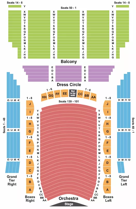END STAGE Seating Map Seating Chart
