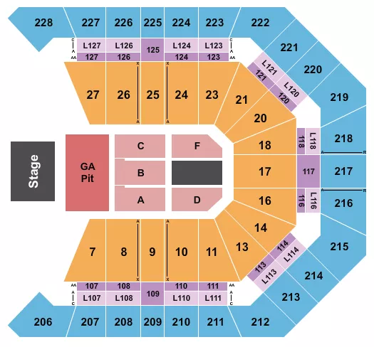 ENDSTAGE GA PIT Seating Map Seating Chart