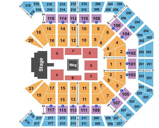 WWE Seating Map Seating Chart