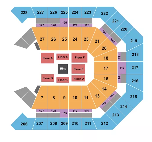 WRESTLING AEW Seating Map Seating Chart