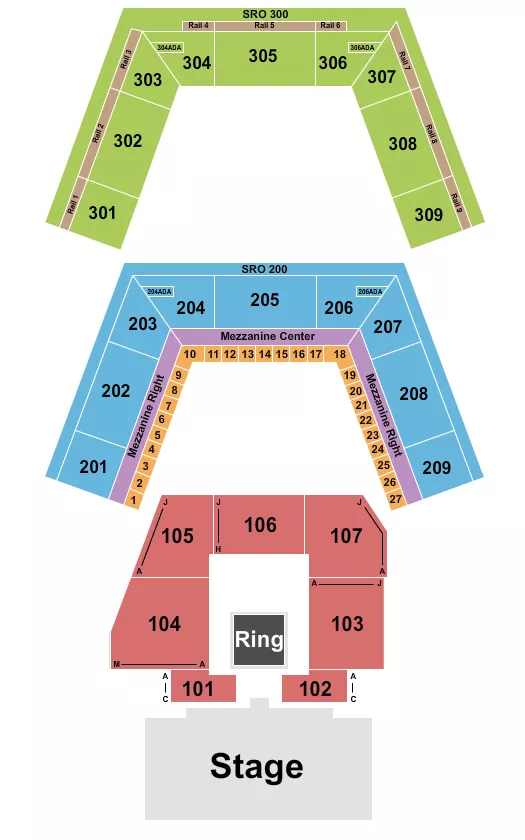 AEW Seating Map Seating Chart