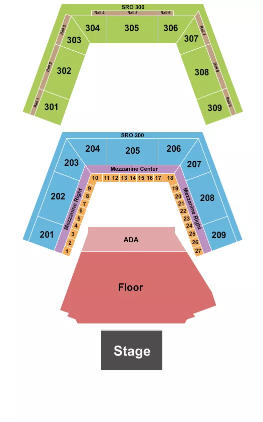 ENDSTAGE FLR ADA Seating Map Seating Chart