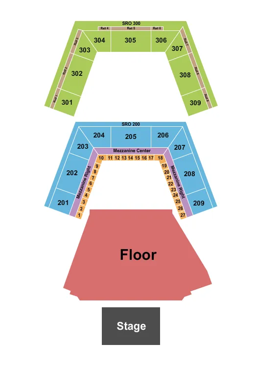 ENDSTAGE GA FLOOR Seating Map Seating Chart