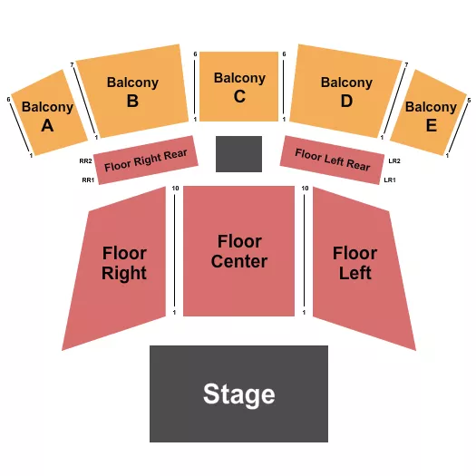 MABEE CENTER OK FLOOR BALCONY A E Seating Map Seating Chart