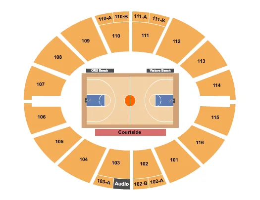 MABEE CENTER OK BASKETBALL 2 Seating Map Seating Chart