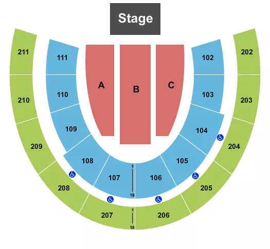 MABEE CENTER OK ENDSTAGE 4 Seating Map Seating Chart