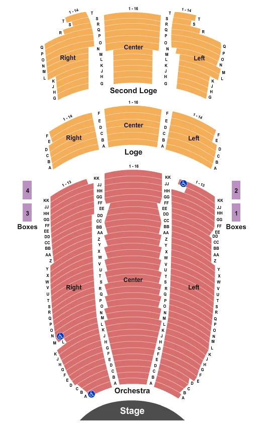 END STAGE Seating Map Seating Chart