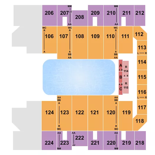 MACON CENTREPLEX COLISEUM DISNEY ON ICE Seating Map Seating Chart