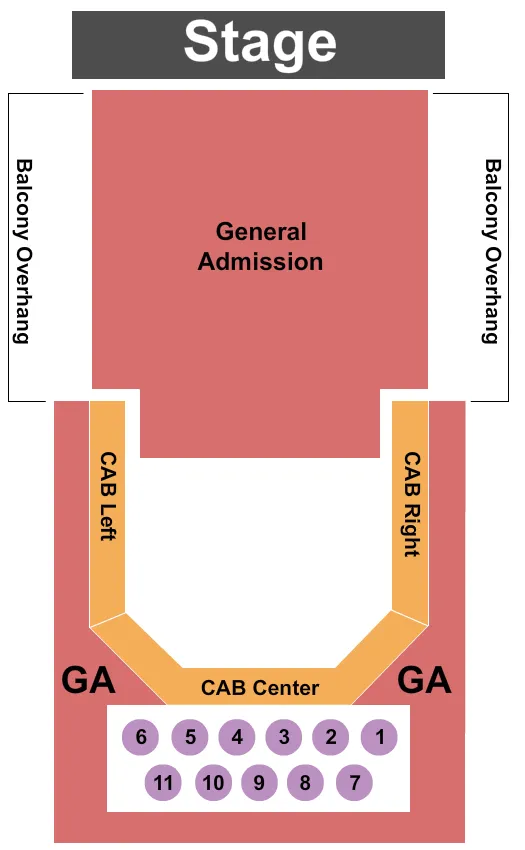 GA TABLES Seating Map Seating Chart