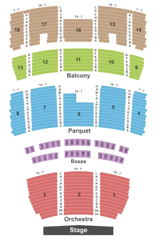 END STAGE Seating Map Seating Chart