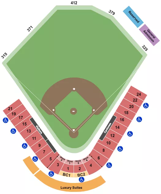 BASEBALL Seating Map Seating Chart