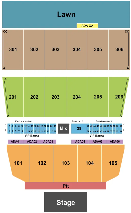 DIERKS BENTLEY Seating Map Seating Chart