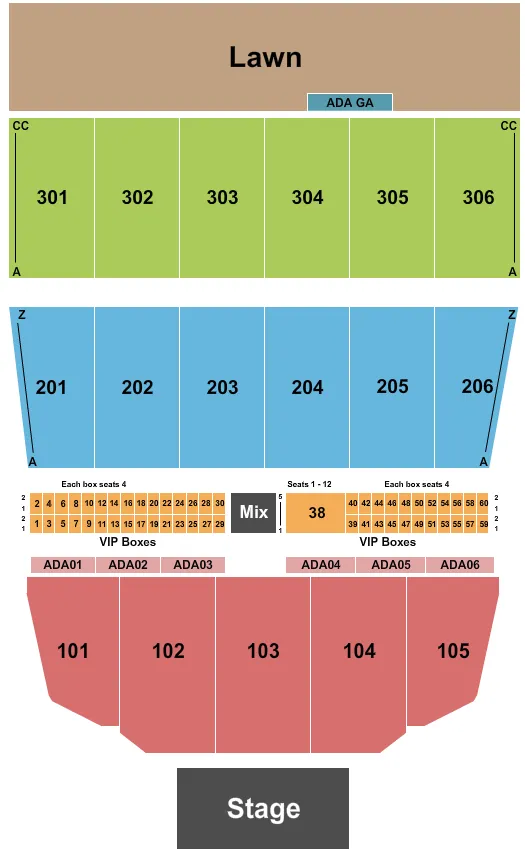ENDSTAGE Seating Map Seating Chart