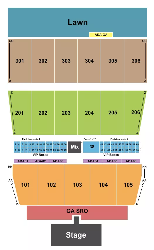 PAPA ROACH Seating Map Seating Chart