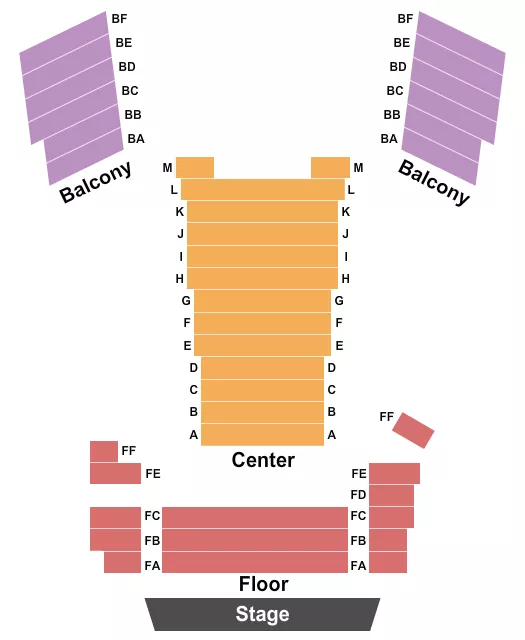 MAJESTIC THEATRE ST JOHNS ENDSTAGE Seating Map Seating Chart