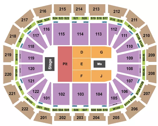 ENDSTAGE PIT Seating Map Seating Chart