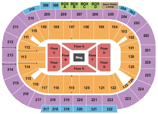 BOXING 1 Seating Map Seating Chart