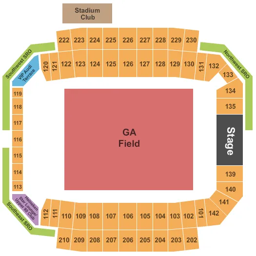GENERAL ADMISSION Seating Map Seating Chart