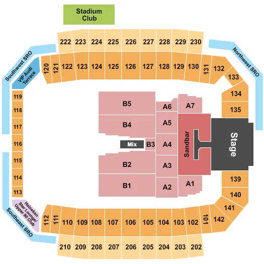 KENNY CHESNEY 2 Seating Map Seating Chart
