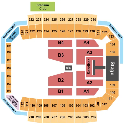KENNY CHESNEY Seating Map Seating Chart