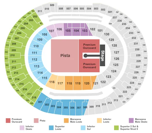 ROLLING STONES Seating Map Seating Chart