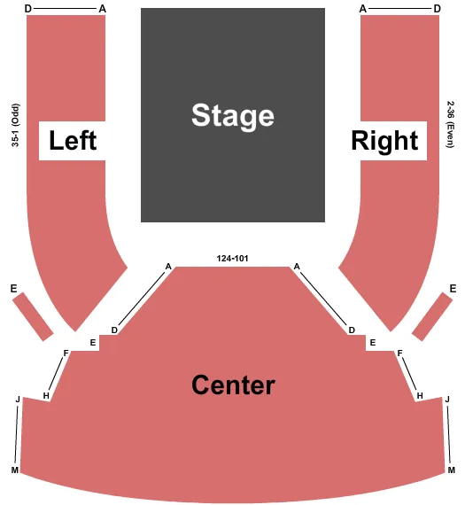END STAGE Seating Map Seating Chart