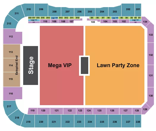 ENDSTAGE VIP LAWN Seating Map Seating Chart