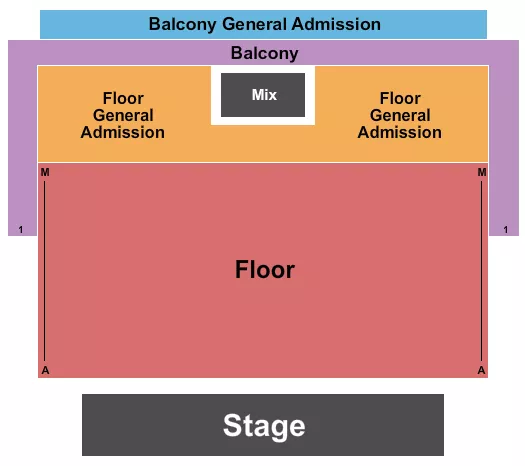 MARQUEE THEATRE AZ ENDSTAGE RSV FLR GA Seating Map Seating Chart