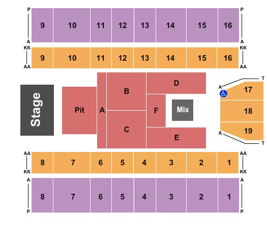ENDSTAGE PIT 3 Seating Map Seating Chart